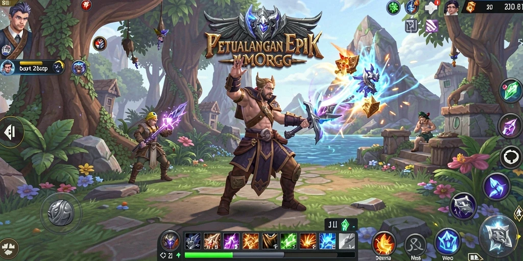 Tangkapan layar menampilkan aksi seru dalam gameplay MMORPG 8II.