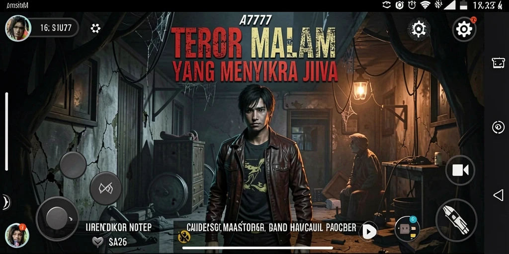 Screenshot gameplay A7777 yang menampilkan momen menegangkan di dunia horror.