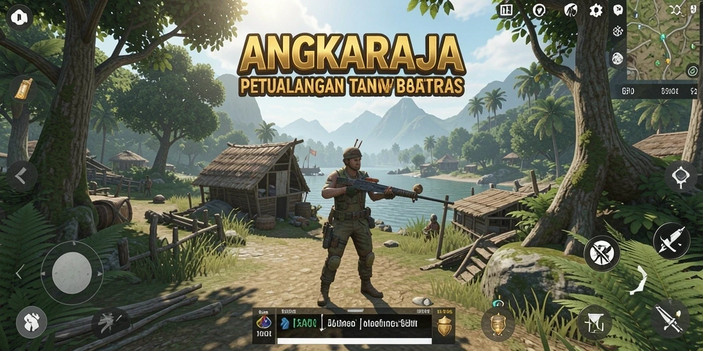 Tampilan gameplay <strong>ANGKARAJA</strong> yang menakjubkan dalam dunia terbuka.