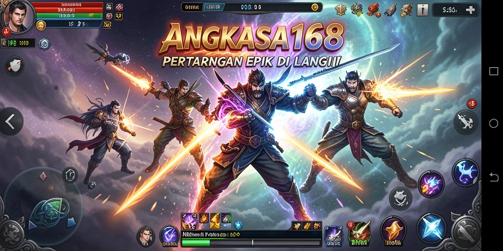 Screenshot dari gameplay ANGKASA168 menampilkan pertarungan yang intens.