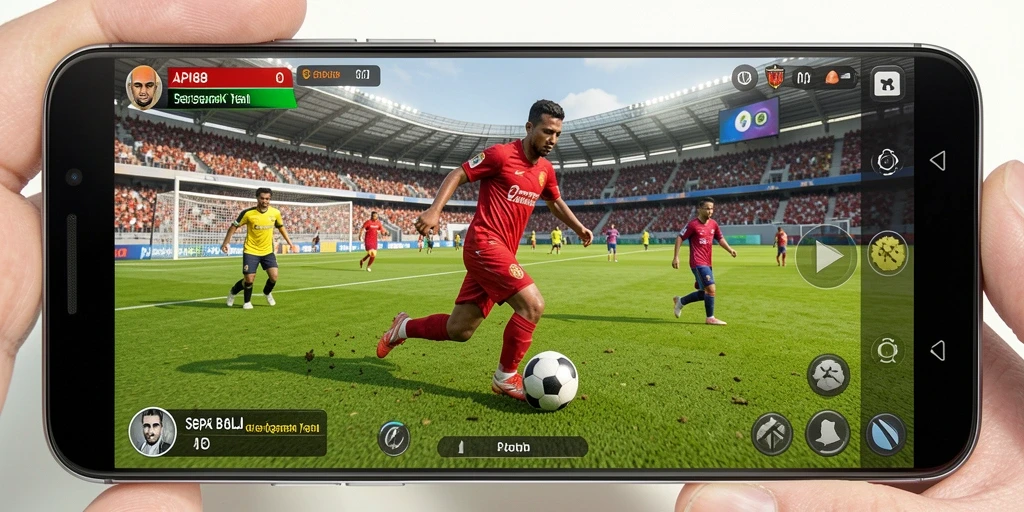 Tampilan gameplay seru dalam API88 memperlihatkan momen-momen dramatis pertandingan sepak bola.