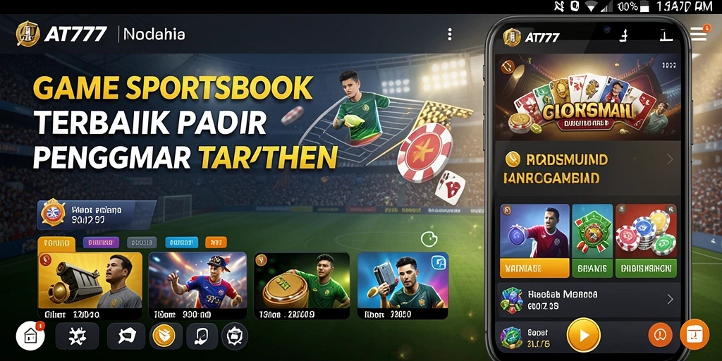 Screenshot utama AT777 menampilkan antarmuka taruhan olahraga yang intuitif.