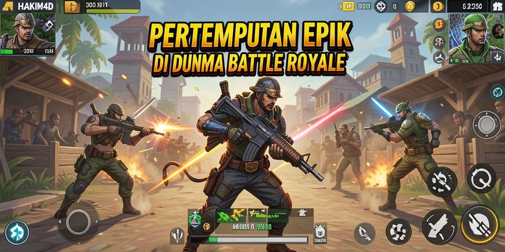 Gameplay seru HAKIM4D dalam pertempuran Battle Royale.