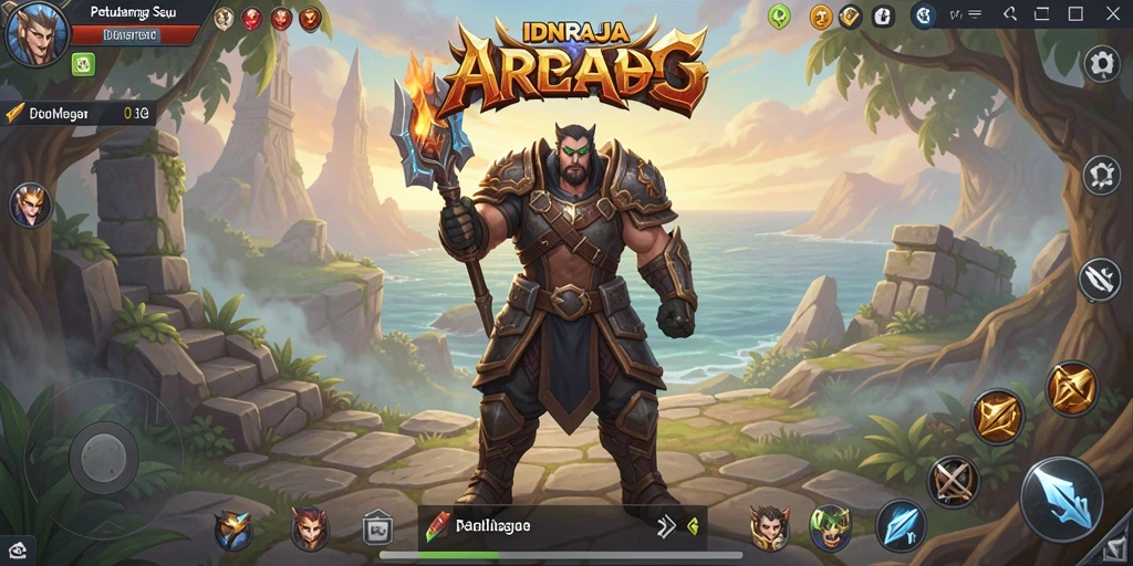 Screenshot gameplay <strong>IDNRAJA</strong> yang menunjukkan aksi pertempuran yang intens.