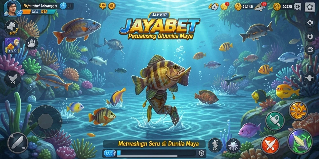 Screenshot utama JAYABET menampilkan aksi memancing yang mendebarkan.