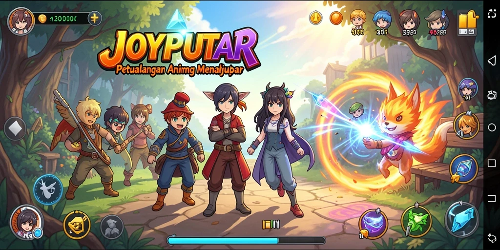 Tampilan gameplay JOYPUTAR yang menarik dan dinamis.