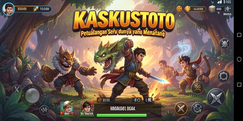Screenshot gameplay KASKUSTOTO menunjukkan aksi petualangan yang mendebarkan.