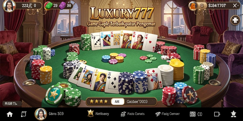 Tampilan gameplay menarik LUXURY777 saat bermain Gaple.