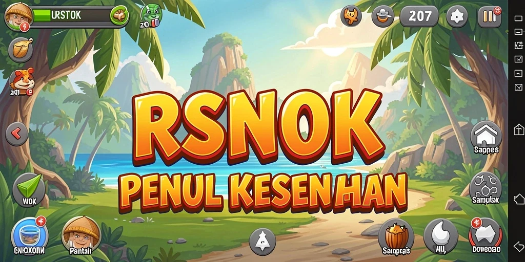 Tampilan gameplay RSNOK yang penuh warna dan menantang.