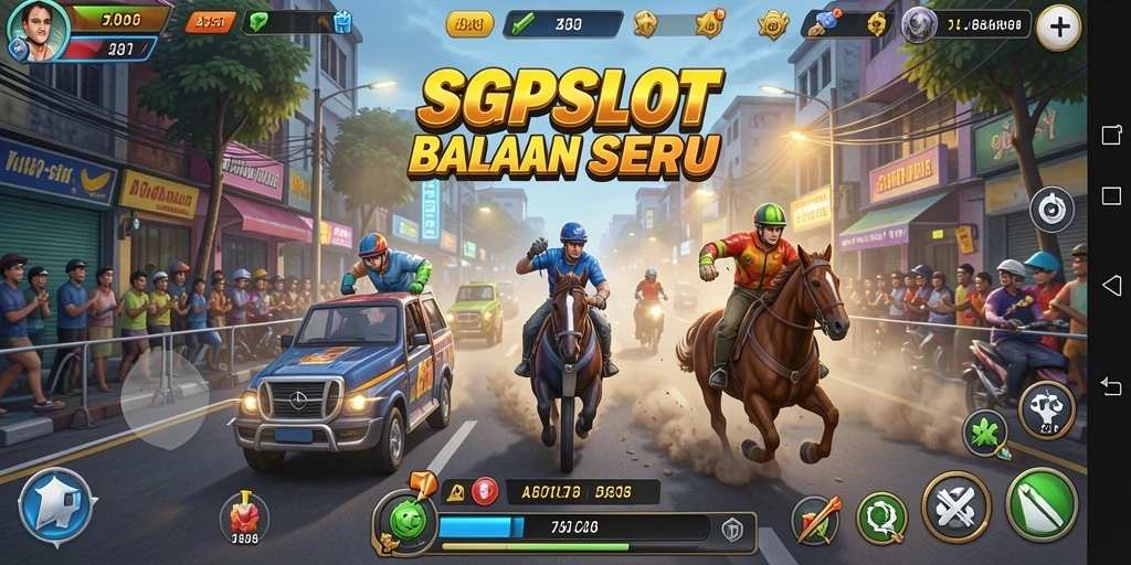 Tampilan gameplay seru SGPSLOT dengan balapan mendebarkan.